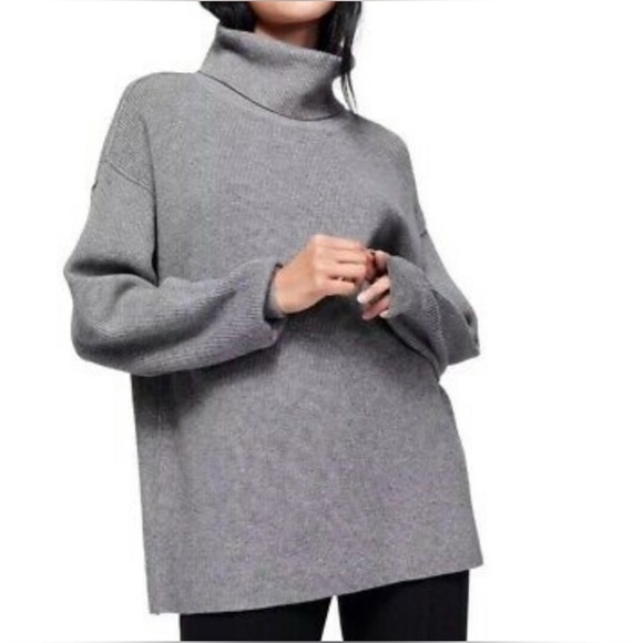 Free People Softly Structured Tunic Sweater Dark Grey Size Small
